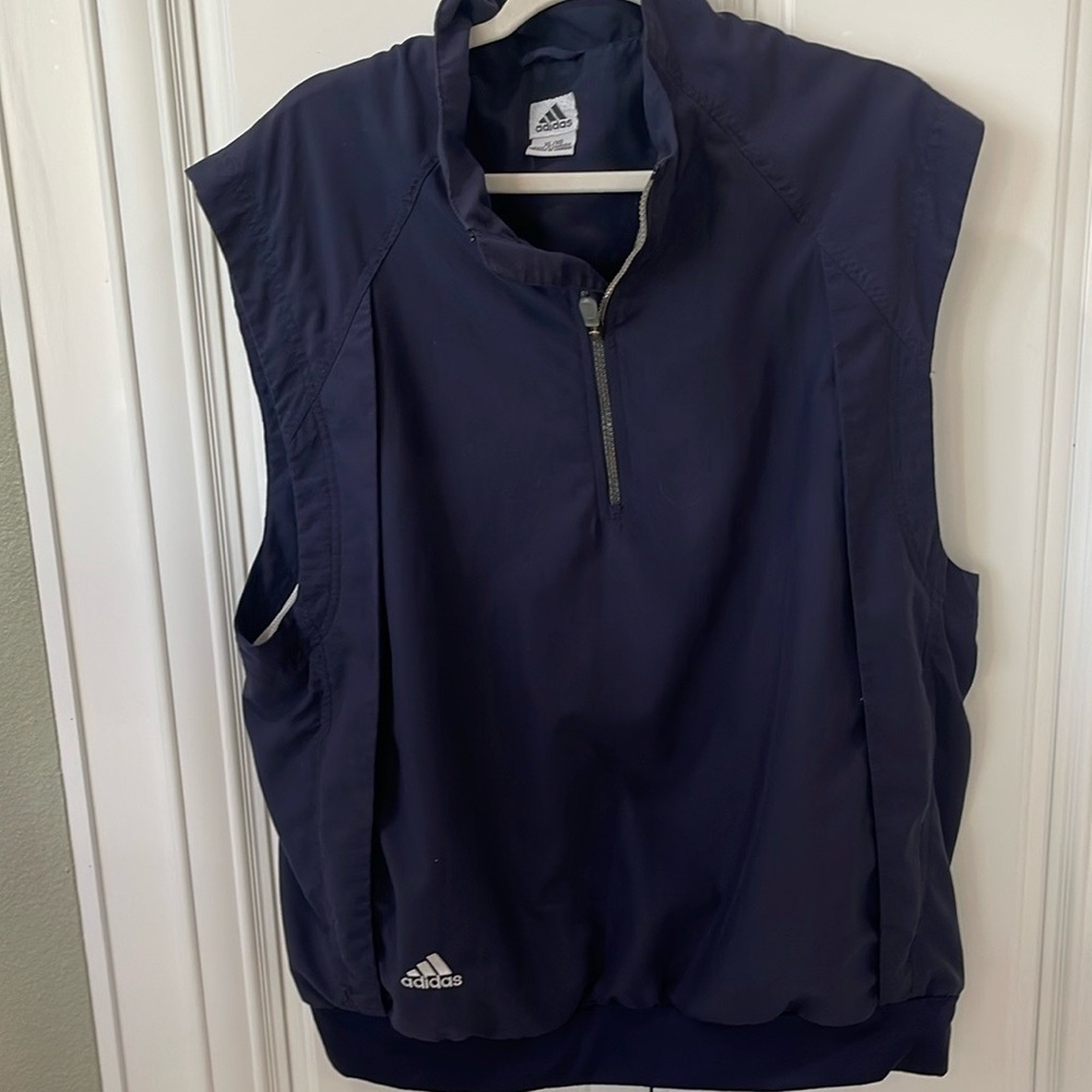 Adidas Climashell Pullover Sleeveless Windbreaker track Vest XL blue 2003 Y2K